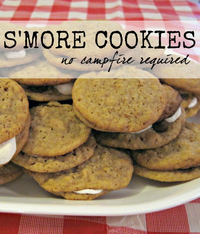 S'More Cookies: A great summertime recipe, no campfire required! S'More Cookies graham cracker cookie marshmallow chocolate camping dessert treat summertime